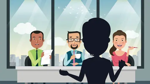 At a job interview cover photo